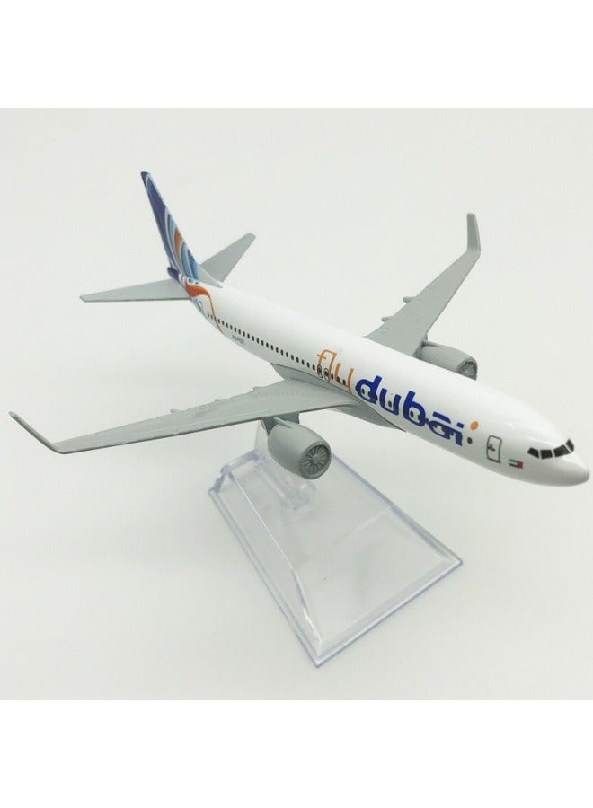 16cm Alloy Airplane Tabletop Display Model 1:400 Scale Dubai B737 Airplane Model Ornaments Toy Furniture Decoration Collection Gifts - Image 2